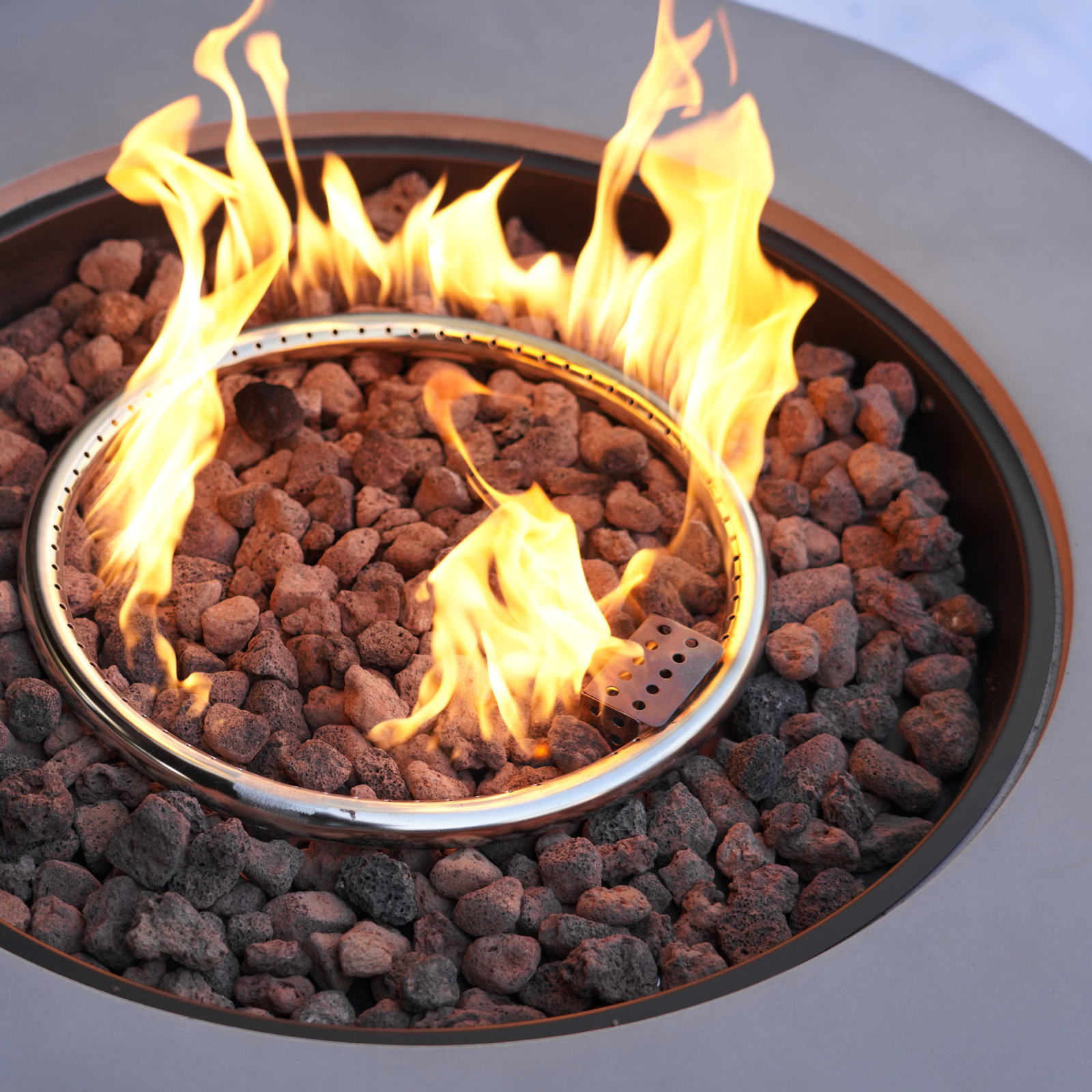 Leanna Outdoor Seating Group with Round Fire Pit Table, Yes, 2