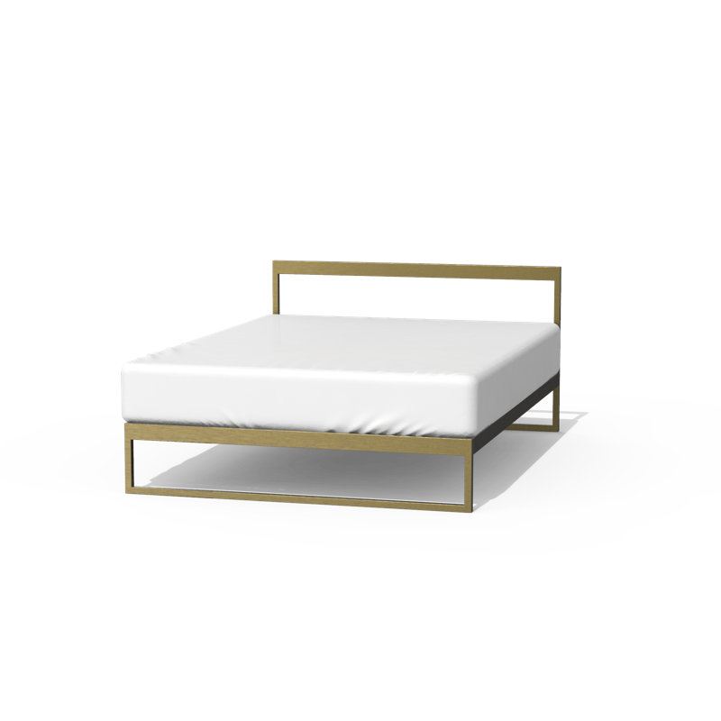 Lit plateforme Aston, Double, Doré