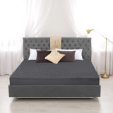 Quilted Fitted Mattress Pad, Queen Size, Elastic Fitted Mattress Topper,Stretches Up To 16 Inches Deep,(Grey)