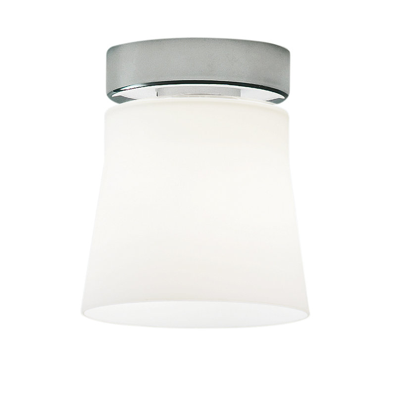 Glass Flush Mount, Matt Silver, 17cm H x 15cm W x 15cm D
