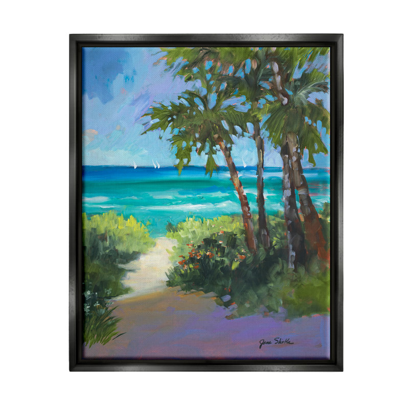 Toile Stupell Industries, vue sur la plage, par Jane Slivka, H 31 po x l 25 po x P 1,7 po, Cadre flottant noir de jais