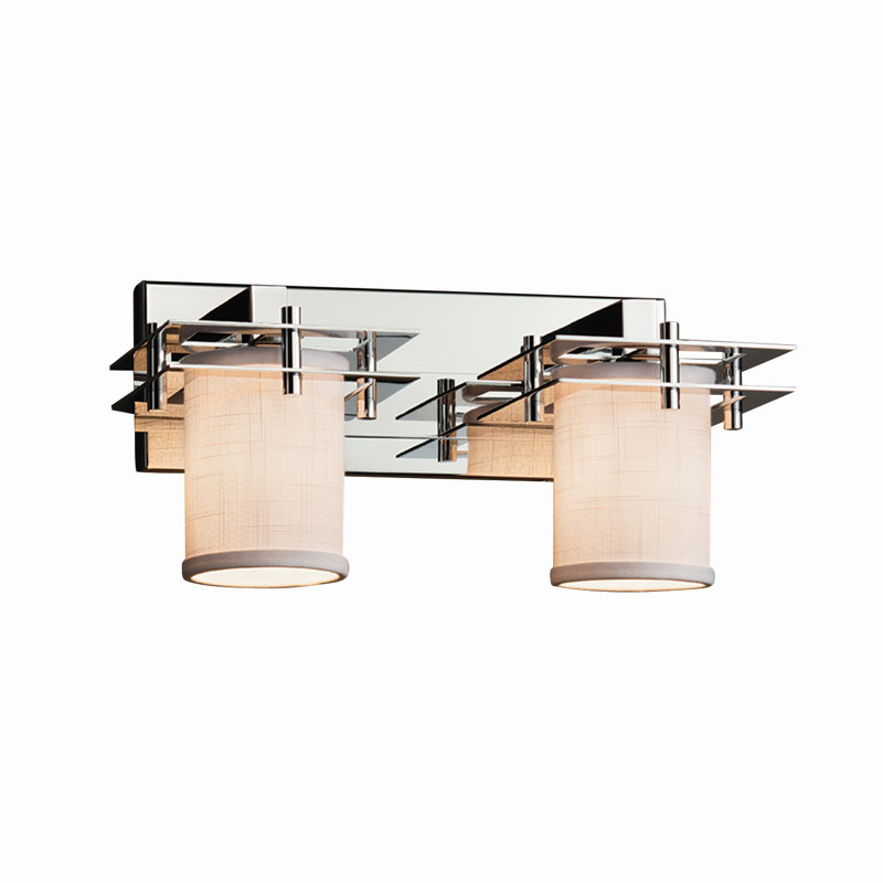 Éclairage pour meuble-lavabo 2 lumières Favela, Chrome poli, Blanc