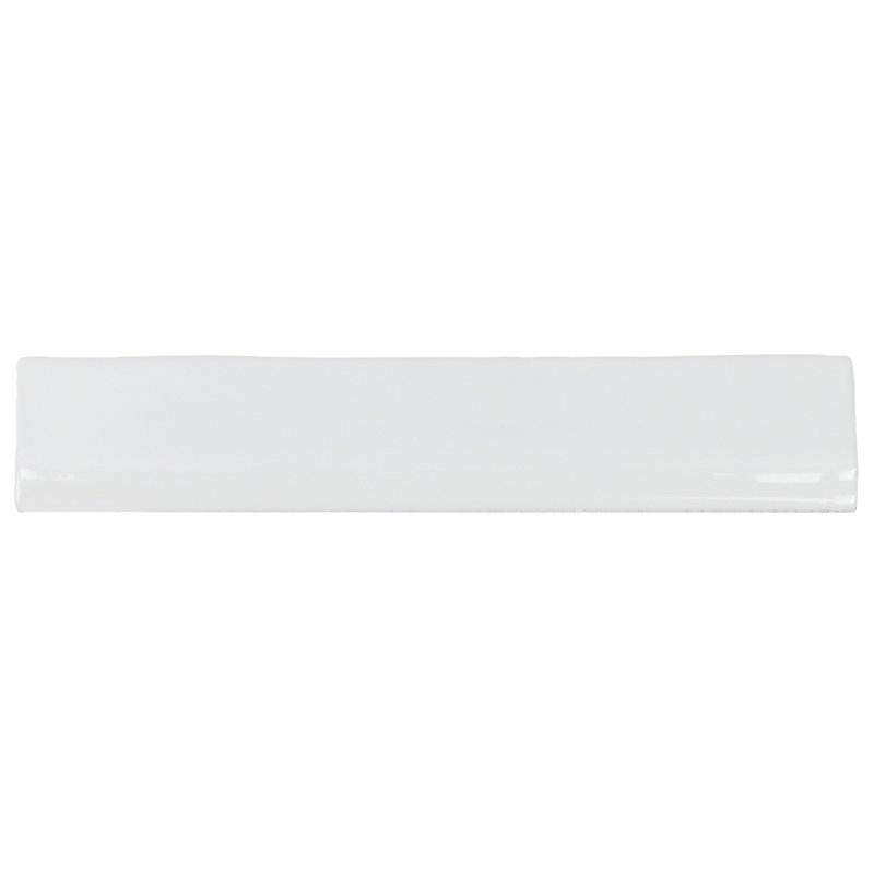 Brookline White 2x10 Polished Ceramic Bullnose Tile