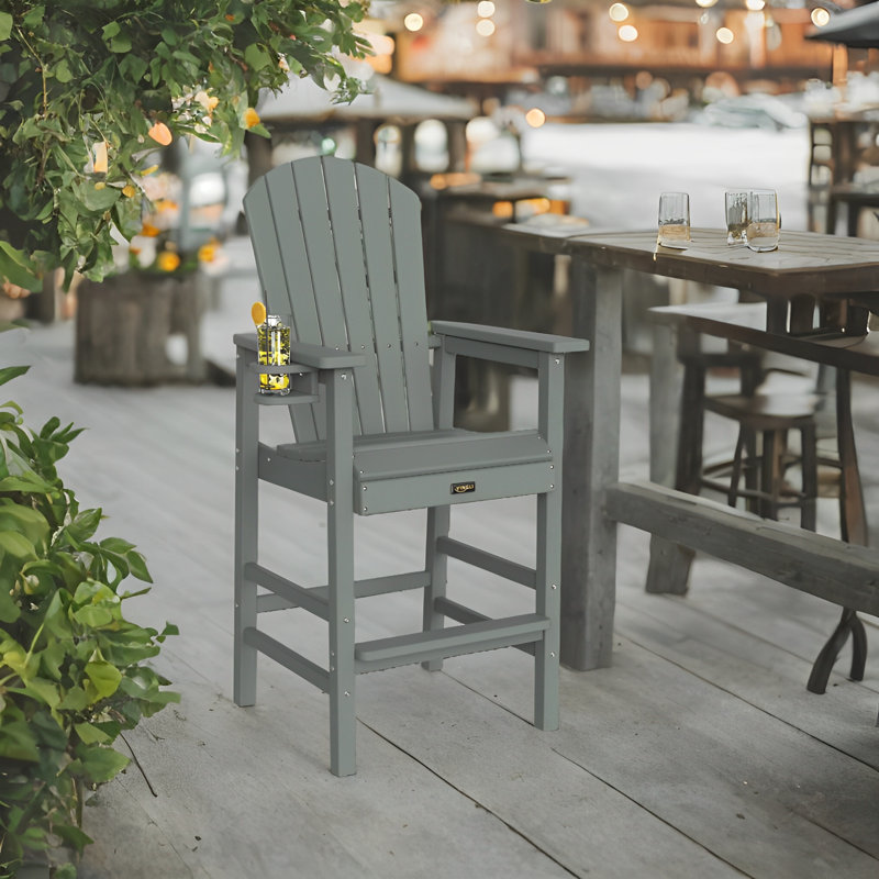 Montour Outdoor 28.3'' Bar Stool, Grey