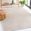 Tapis rayé en coton taupe / crème Martha Stewart