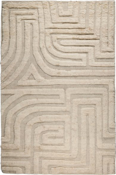 Folk Ivory Area Rug, Rectangle 9' x 12'