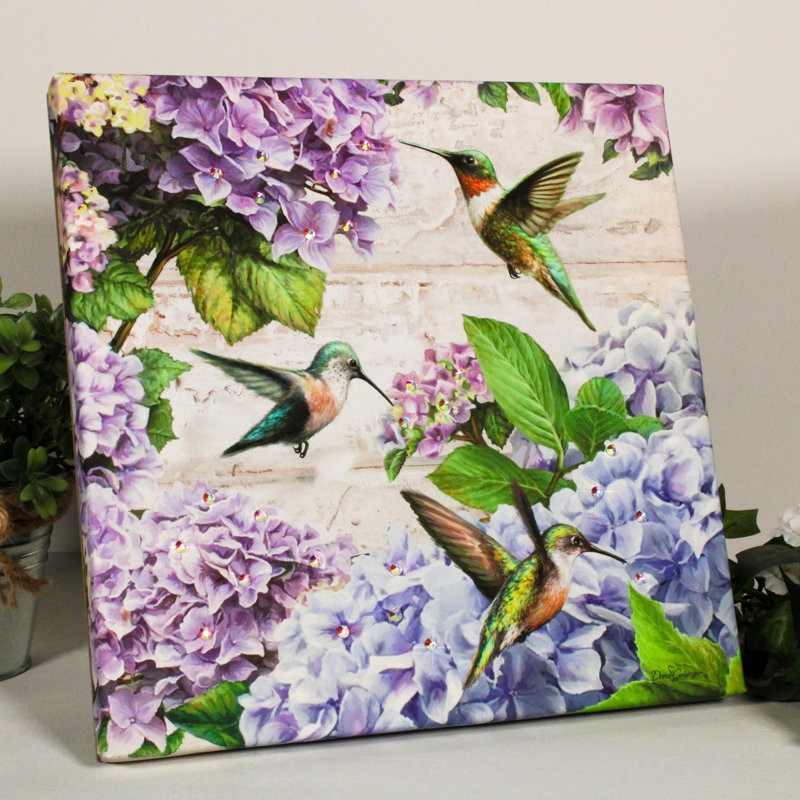 Imprimé colibri avec cristaux éblouissants