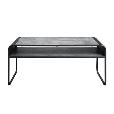 Table moderne en béton gris et noir - poids du colis de 45 lb pour une livraison sécurisée, café élégant et fonctionnel