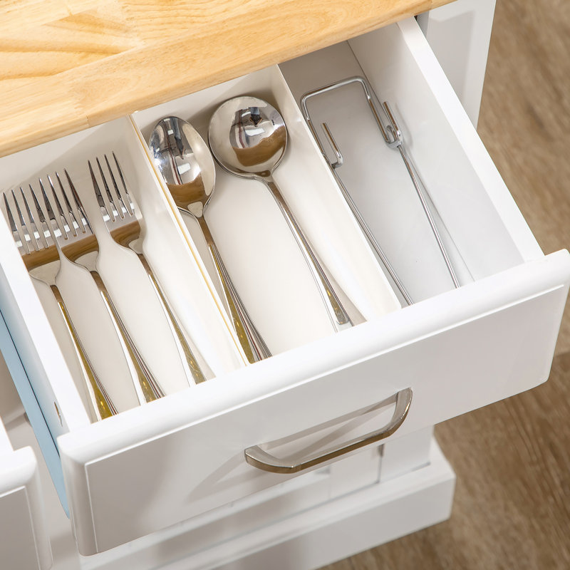 Îlot de cuisine avec armoire de rangement, blanc