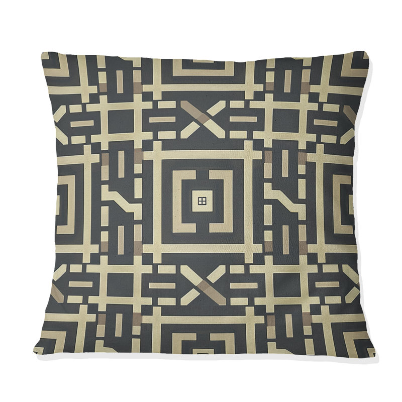 Coussin Beige Modern Maze I - Modern, H 16 po x l 16 po