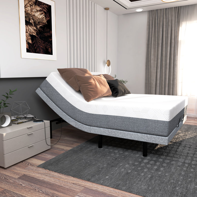 Lit réglable à massage zéro gravité avec matelas sans fil inclus