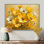 Décoration murale jaune avec bouton d'or jaune Grace Flowers I - Bouton d'or