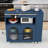 Rolling Kitchen Island with Extended Table, Kitchen Island with LED Light, Power Outlets and Storage-1316368942
