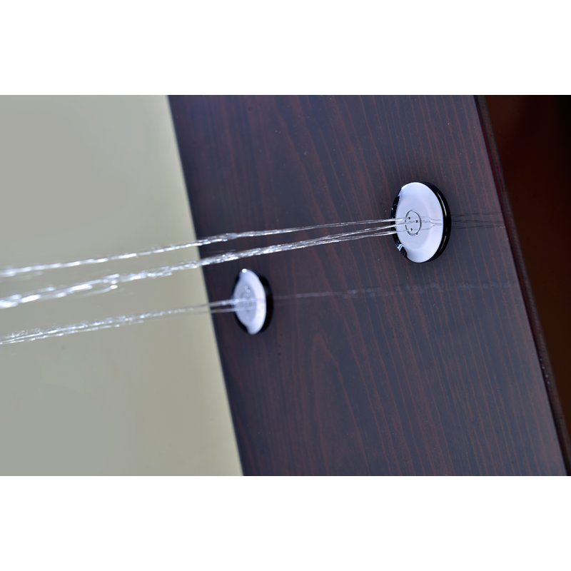 Mahogany and Chrome 61'' Adjustable Shower Panel with Body Jets