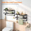 23.8" 3-Tier Wall Towel Rack with Rod & 2 Hooks