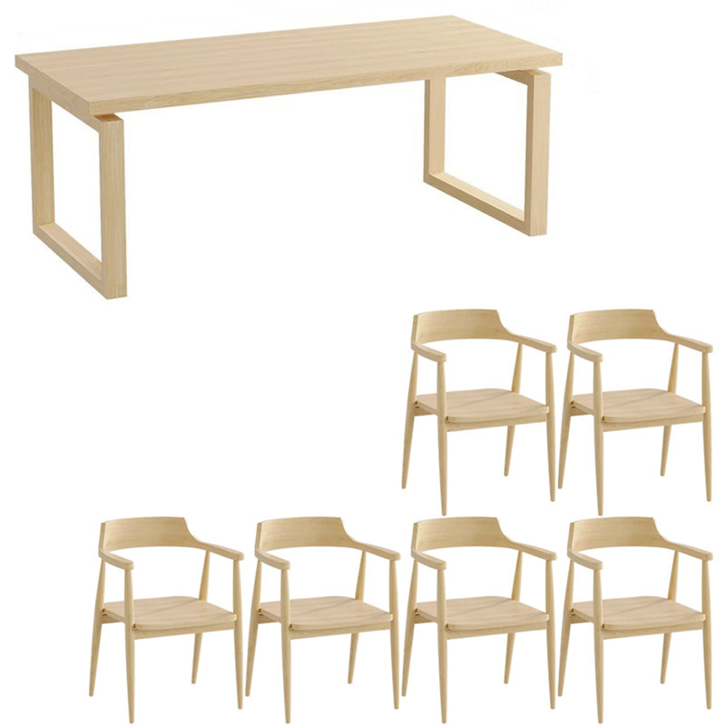 Ensemble de table à manger en bois massif de style français., H 29,5 po x L 62,9 po x l 27,5 po