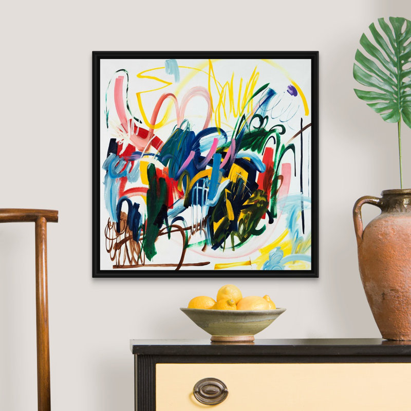 "Traffic Jam II" par Sydney Edmunds-impression d’art graphique sur toile, Cadre flottant noir, H 26 po x l 26 po x P 1,75 po
