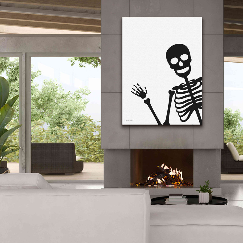 «Peek-a-boo Skeleton» par Susan Ball, estampe numérique sur toile, L 40 po x H 54 po