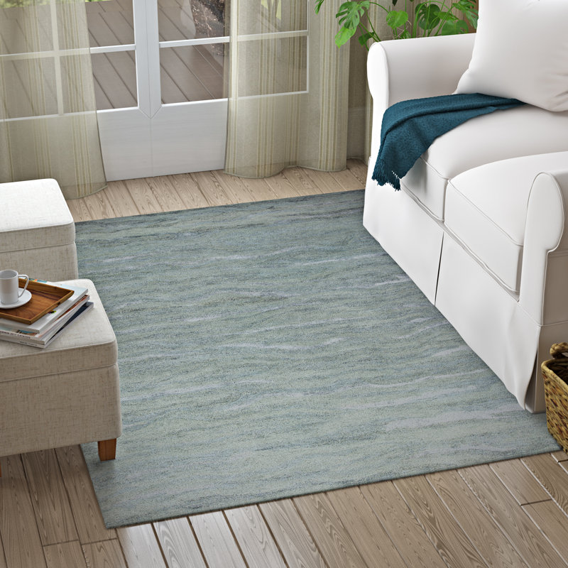 Devizes Hand Tufted Geometric Indoor Rug, Rectangle 7'6" x 9'6", Slate