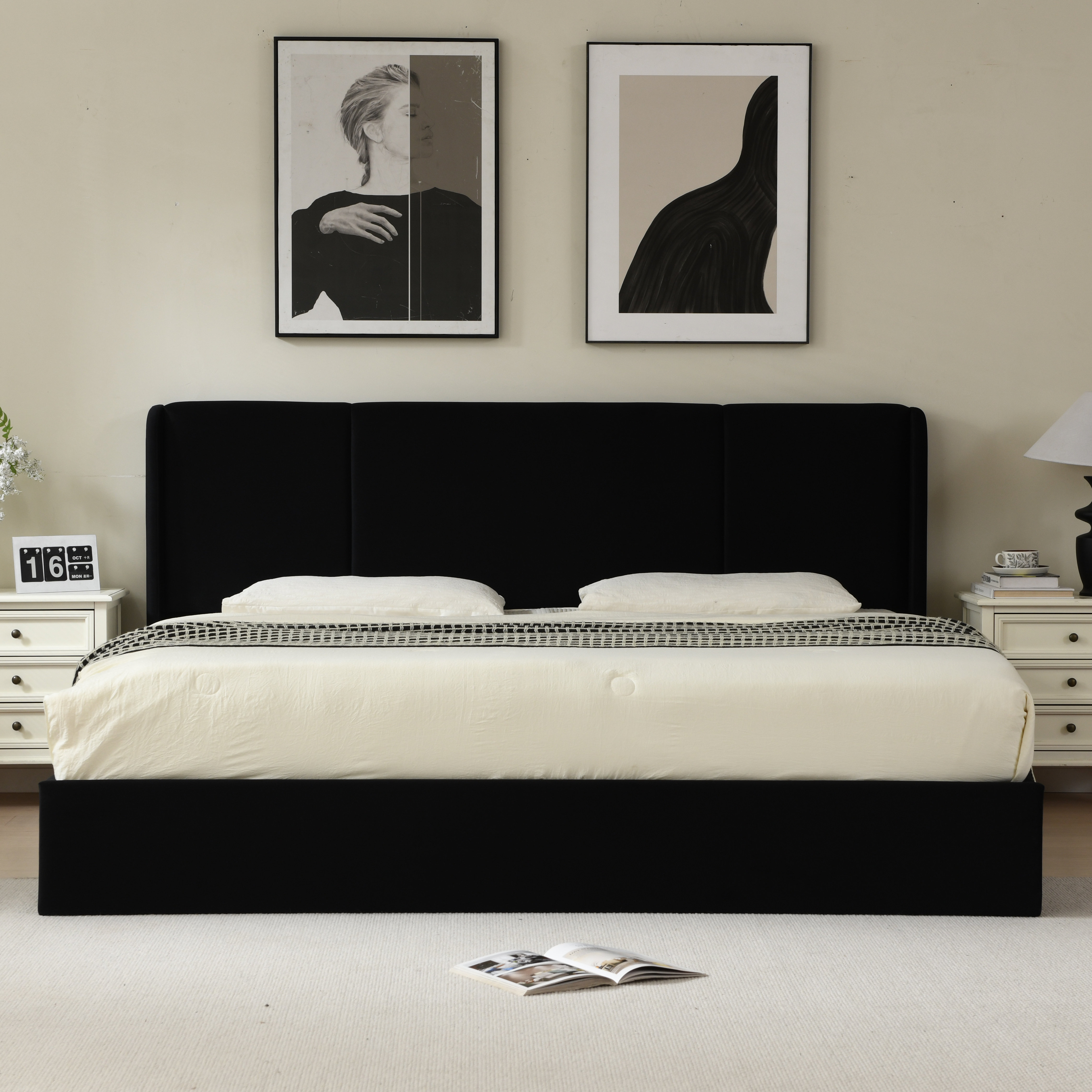 Latitude Run® Juanetta Hydraulic Lift Up Storage Wingback Upholstered Platform Bed & Reviews - Wayfair Canada