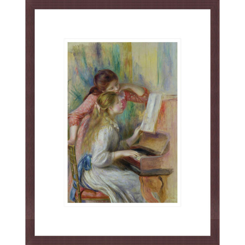 «Young Girls at the Piano» par Pierre-Auguste Renoir, impression giclée encadrée, H 16,75 po x l 13,26 po