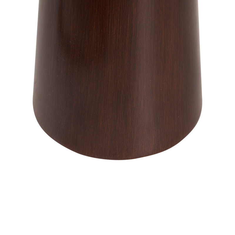 New York Glass End Table, Black Top/Mahogany Base