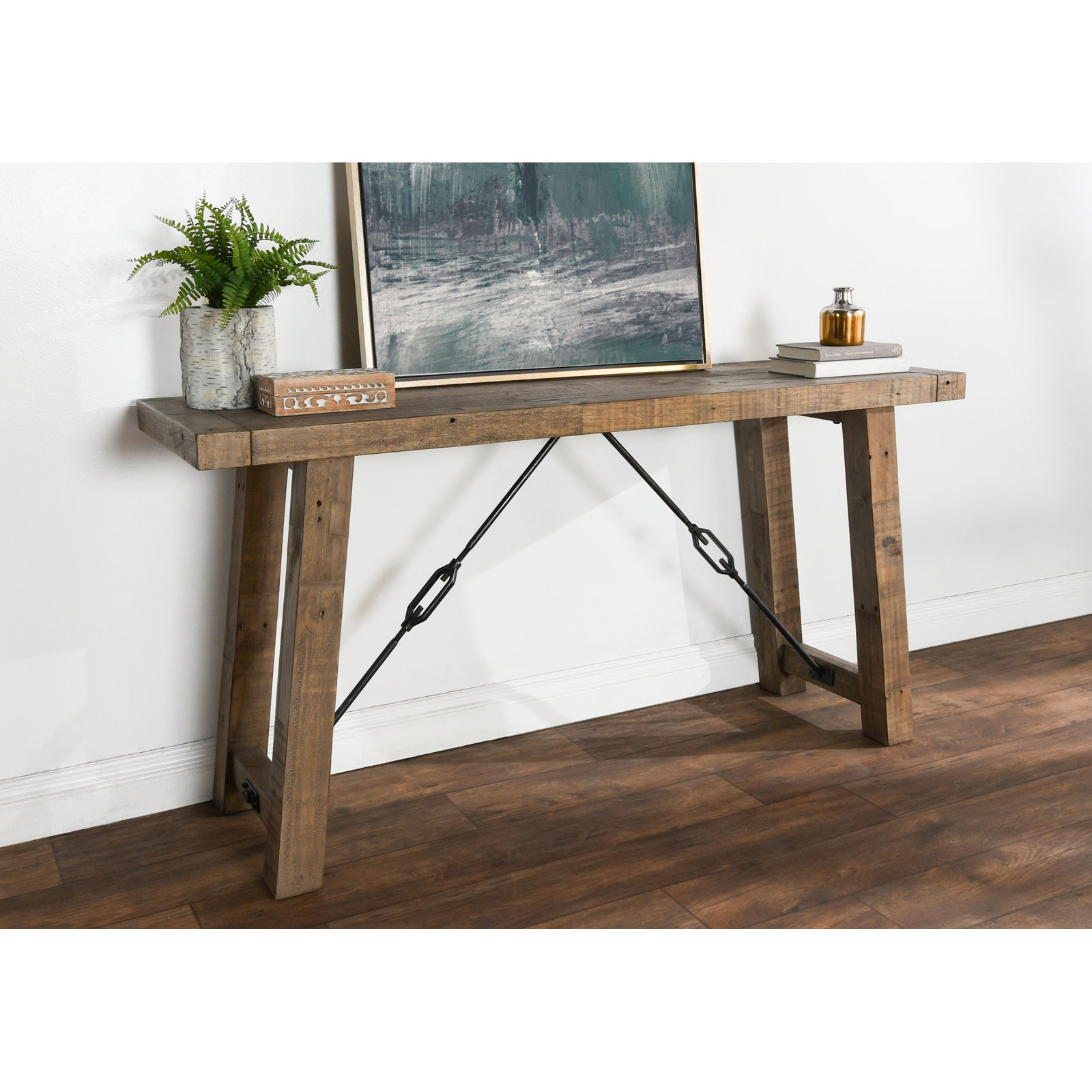 Edelen 60" Console Table, Distressed Brown