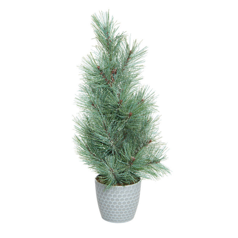 Artificial Green Christmas Traditional Tree in Bucket, 18" H x 10" W x 10" D