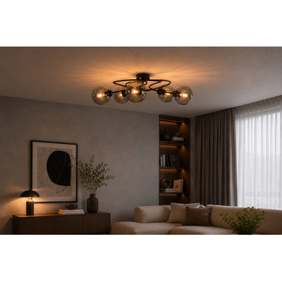 Glass Semi Flush Mount