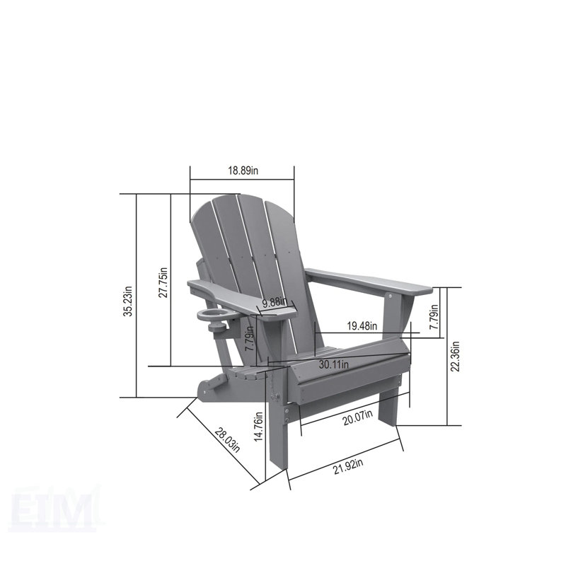 Ensemble de chaises pliantes Adirondack avec table d'appoint, siège d'extérieur résistant aux intempéries et confortable pour la détente