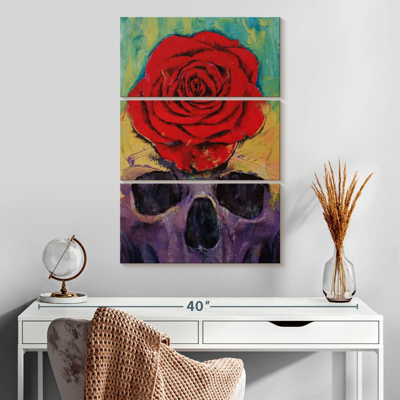 Crâne Hitzel rose, H 32 po x l 20 po