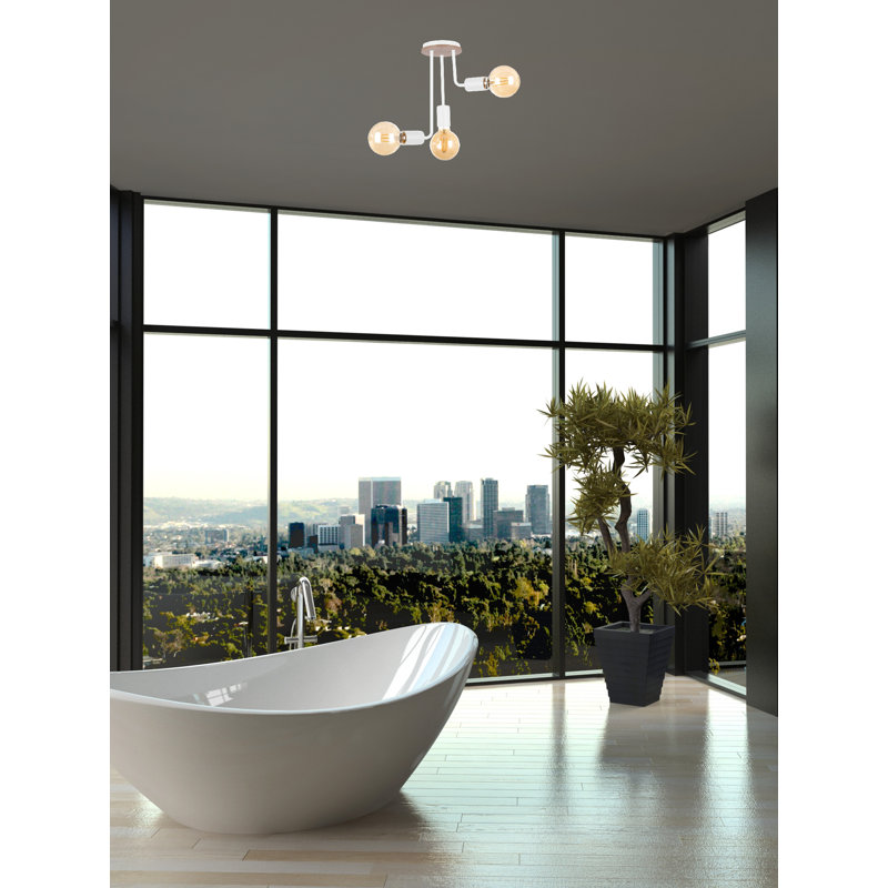 Ailani Flush Mount, White/Brown