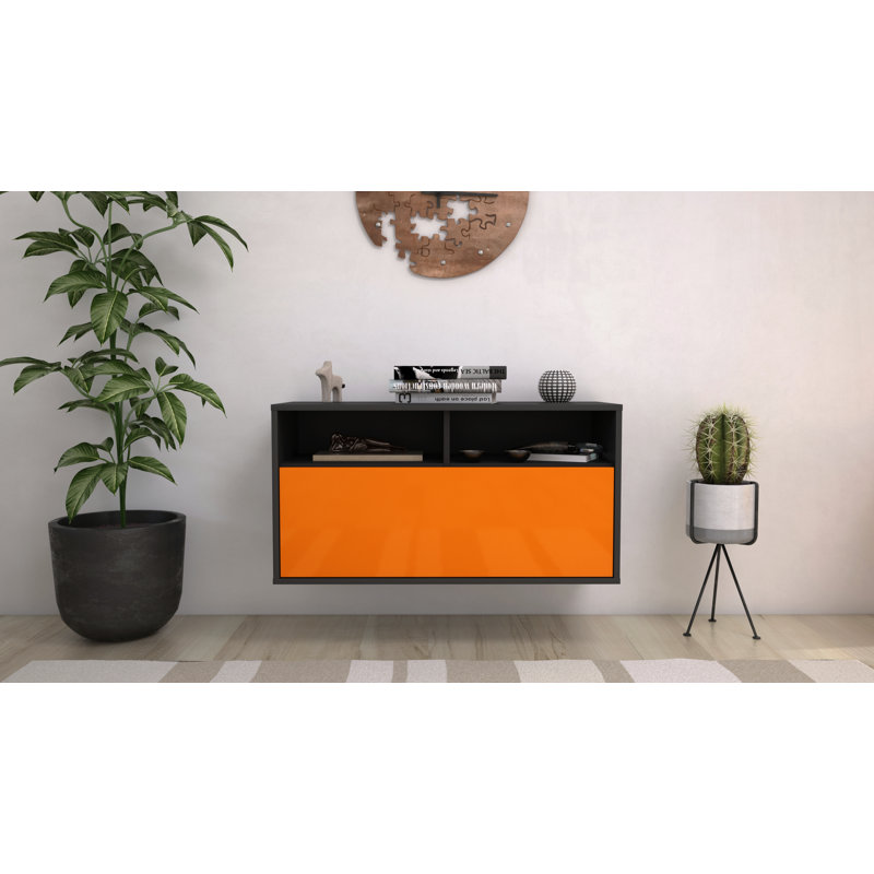 Loyne TV Stand, Black/Orange