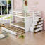Lit superposé double en bois avec lit gigogne simple et tiroirs Jamere Kids-321363941