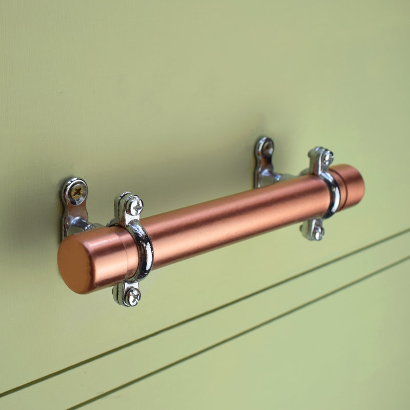 Copper Handle With Chrome Brackets (Thick-Bodied)