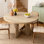 Table de salle à manger ronde 43,3 po pour 4 personnes, table de cuisine en bois de ferme moderne pour petits espaces et appartements