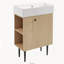 Meuble-lavabo en bois 21,6 po avec lavabo en céramique et rangement à gauche-1210431034