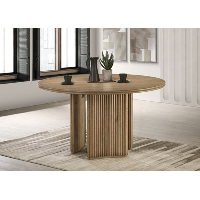 Table de salle à manger l 53,65 po contemporaine, brun