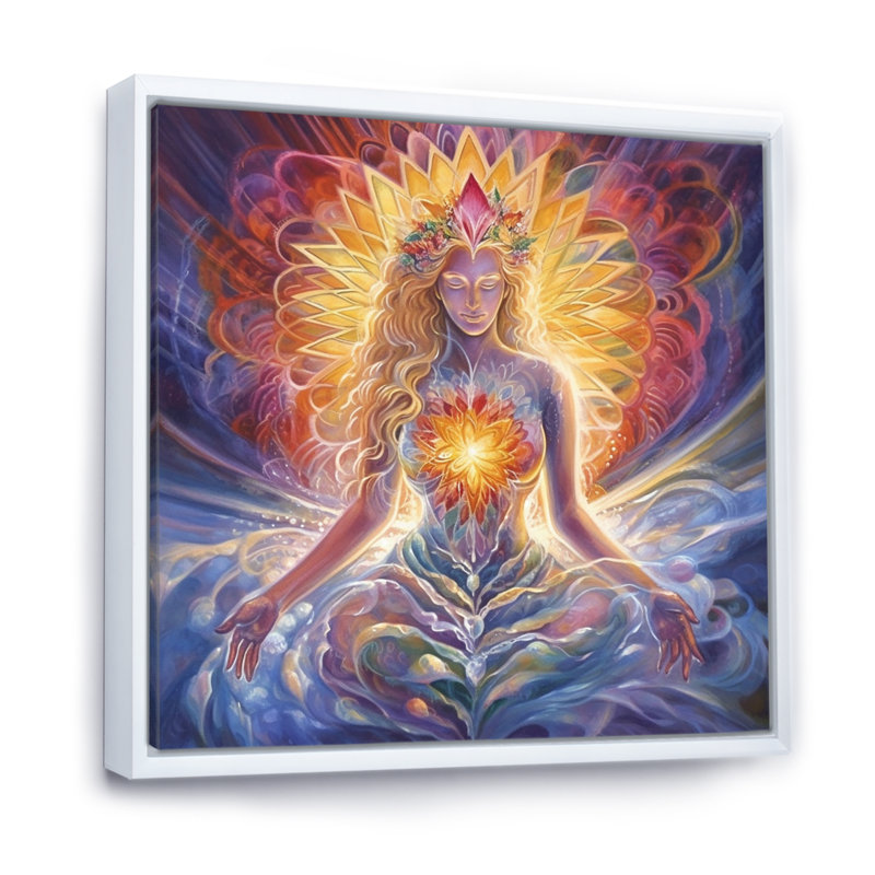 "Divine Goddess Incantations I", reproduction sur toile, Cadre flottant blanc, H 16 po x l 16 po x P 1 po