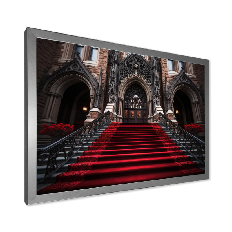 Church Geonmetric Grace II, reproduction d'art sur toile, Cadre simple argenté, H 34 po x l 44 po x P 1,5 po