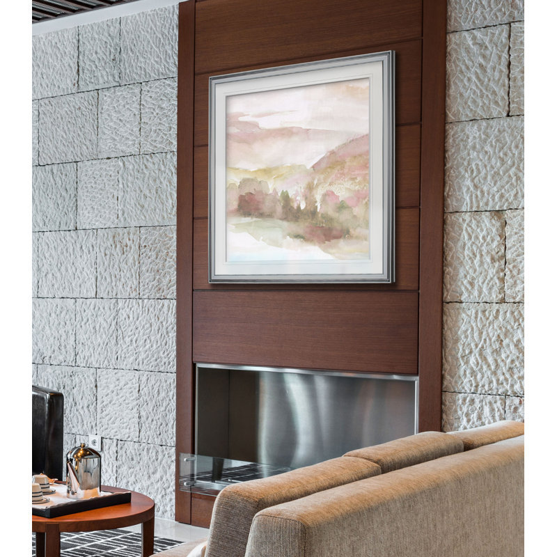 " Windscape II ", 17.5" H x 17.5" W x 1.5" D, Silver Framed
