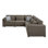 5Pcs Brown Linen Modular Sectional Sofa With Toss Pillows
