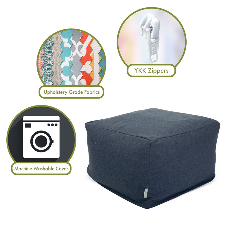 Christy Upholstered Pouf, Navy
