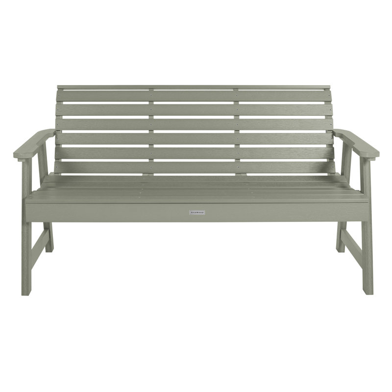 Banc de jardin en plastique Midwest, H 35 po x l 64 po x P 25 po, Eucalyptus