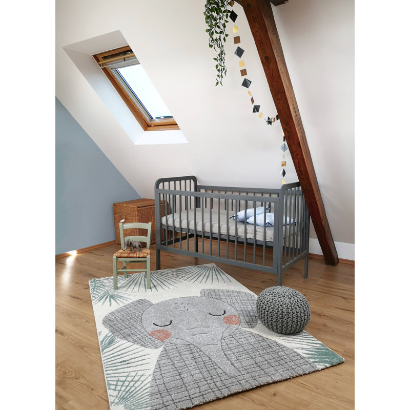 Cate Polypropylene Green/Grey Indoor Rug