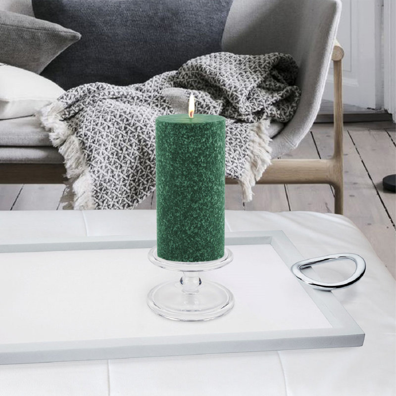 Bougie colonne non parfumée Timberline, H 6 po x l 3 po x P 3 po, Vert foncé