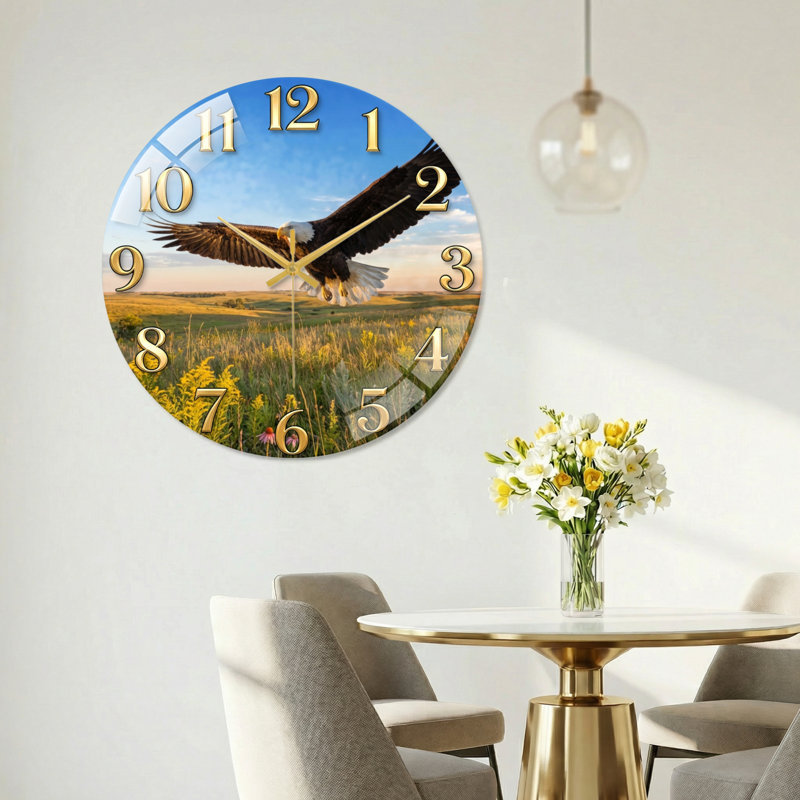 Horloge murale Eagle, 40 x 40 cm (15,7 x 15,7 pouces)
