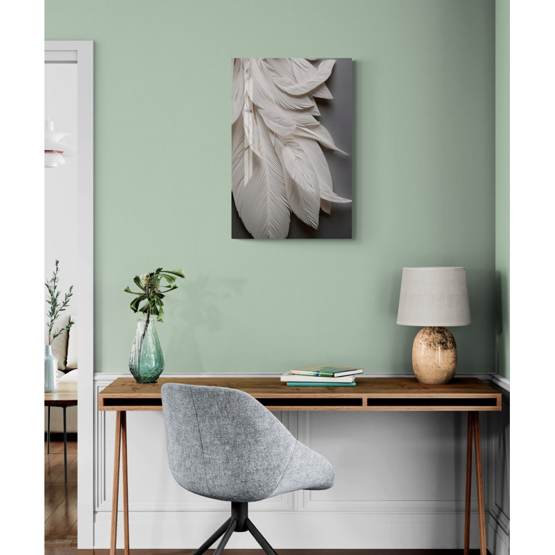 Plumes en verre trempé, impression d'art abstrait et moderne sur verre, H 29,5 po x l 19,5 po