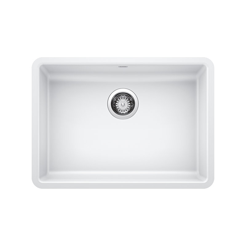 Precis SILGRANIT 25" ADA Single Bowl Undermount Kitchen Sink - White, White