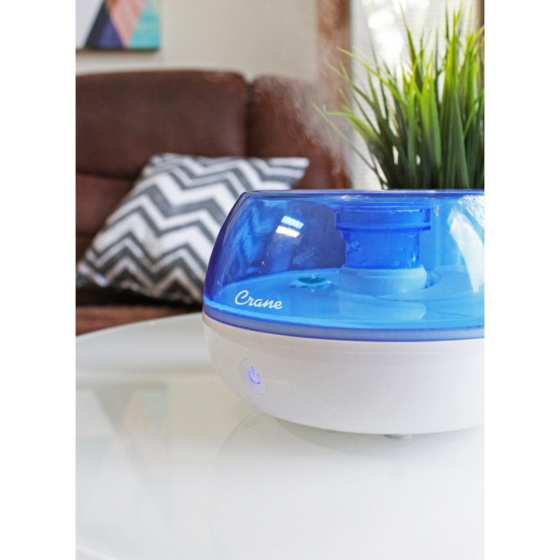 Compact Blue and White Ultrasonic Cool Mist Humidifier